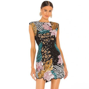 Retrofete Amel Sequin Mini Dress in Tropical